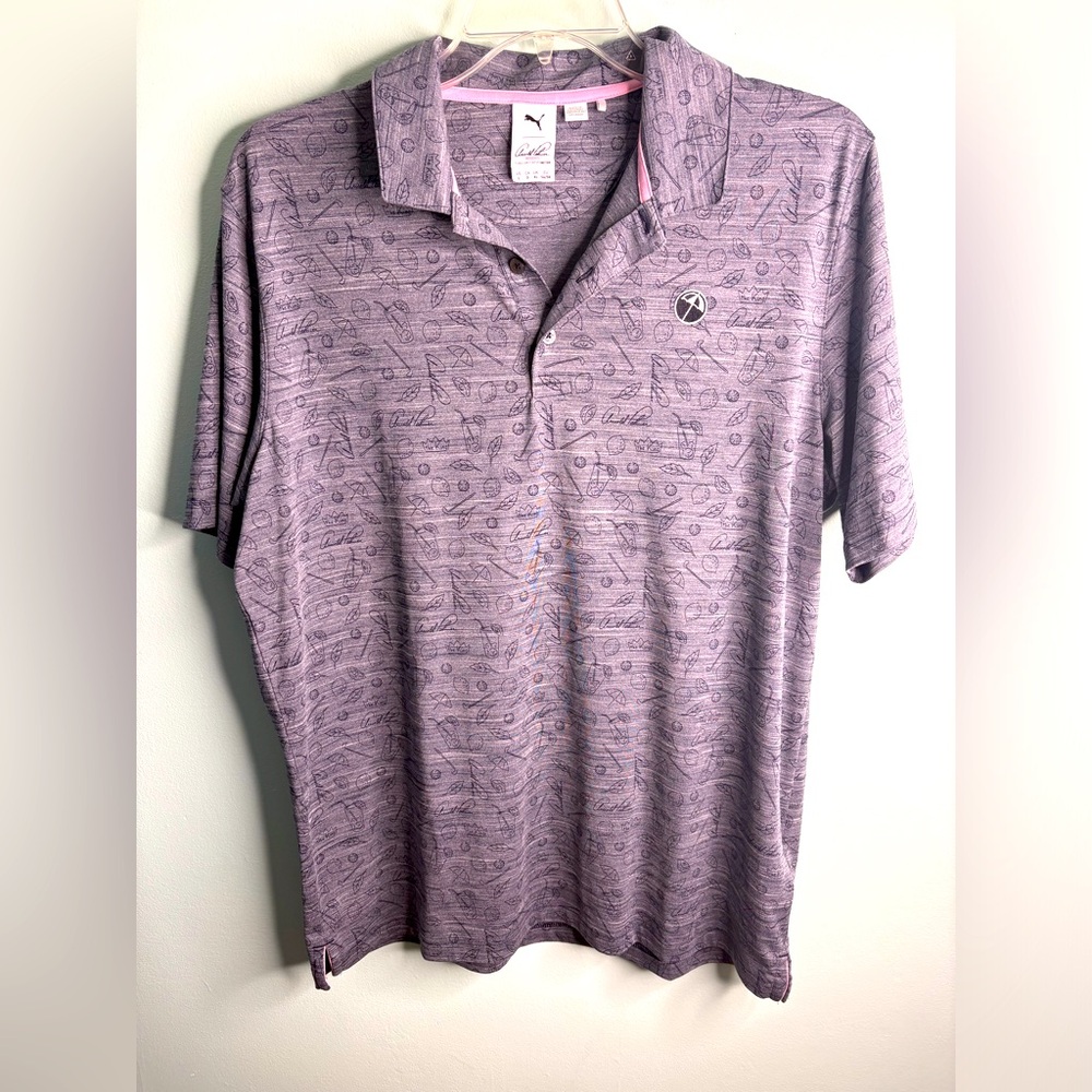 PUMA x Arnold Palmer “The King” Golf Polo – Gray – Size L
